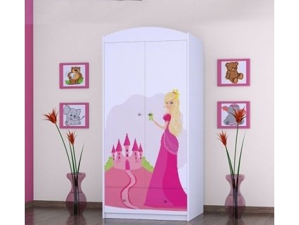 dětská šatní skříň sz0á s obrázkem princezna a zámek (7)