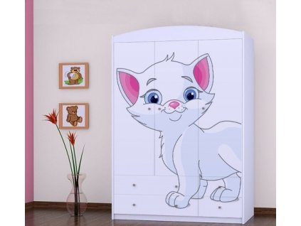 dětská šatní skříň sz09 s obrázkem kočička (18)