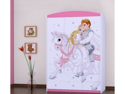 dětská šatní skříň sz09 s obrázkem princ na bílém koni (6)
