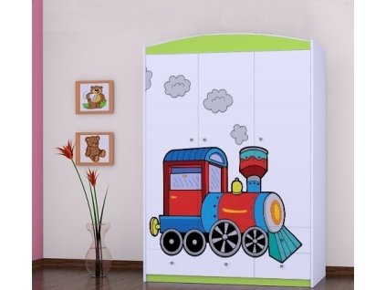dětská šatní skříň sz09 s obrázkem super lokomotiva (1)