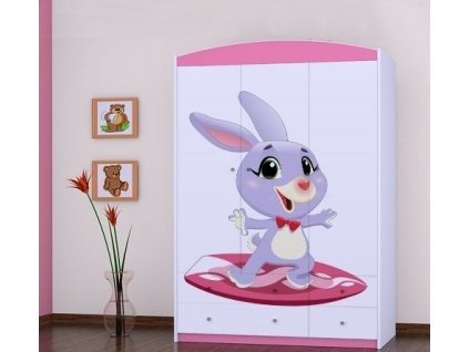 dětská šatní skříň sz09 s obrázkem super zajíček (7)