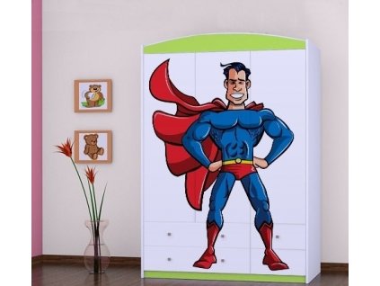 dětská šatní skříň sz09 s obrázkem superman (1)