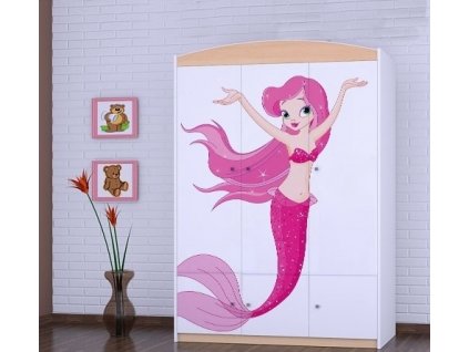 dětská šatní skříň sz10 s obrázkem mořská panna (5)