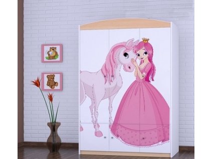 dětská šatní skříň sz10 s obrázkem princezna s koníkem (2)