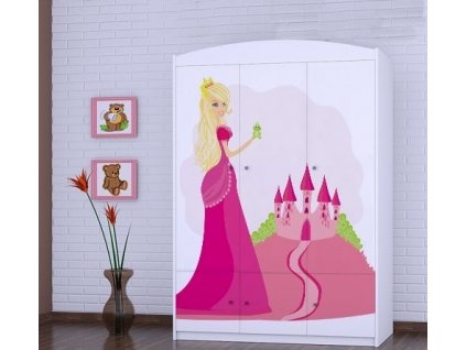 dětská šatní skříň sz10 s obrázkem princezna a zámek (1)