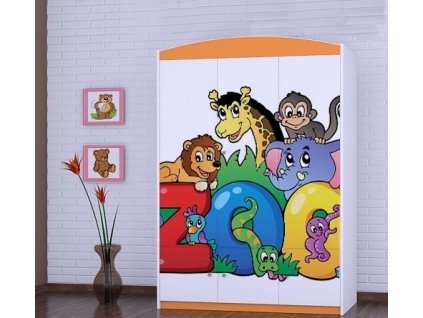 dětská šatní skříň sz10 s obrázkem zoo (1)