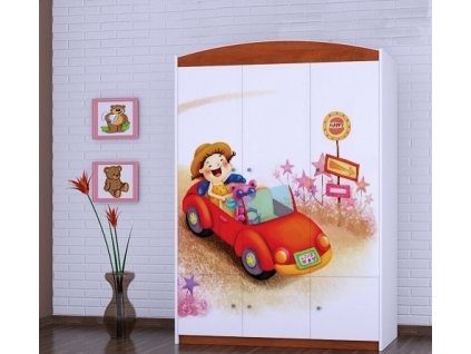 dětská šatní skříň sz10 s obrázkem zpívající auto (5)