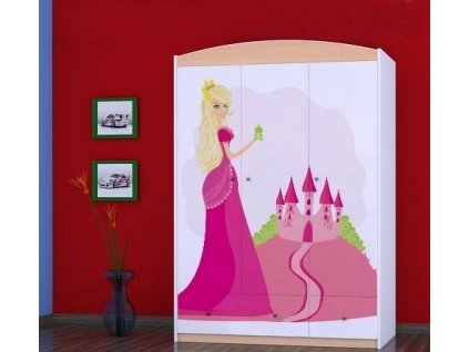 dětská šatní skříň sz11 s obrázkem princezna se zámkem (5)