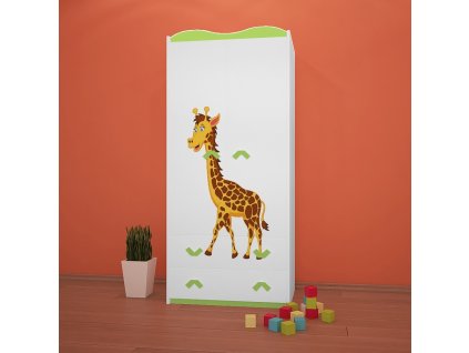 sz06 dětská šatní skříň s obrázkem afrika 33 žirafa (7)