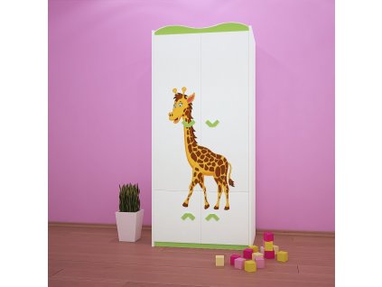 sz07 dětská šatní skříň s obrázkem afrika 33 žirafa (7)