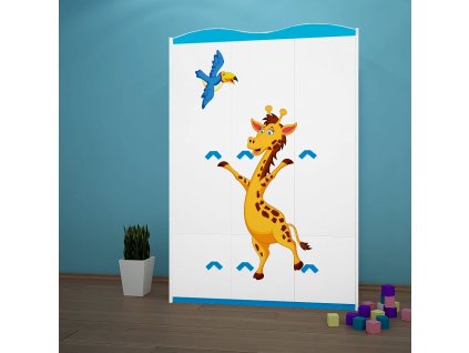 sz10 dětská šatní skříň s obrázkem afrika žirafa 33 (3)