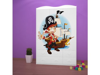sz09 dětská šatní skříň s obrázkem 11 pirát (2)