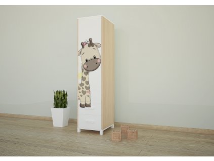 sz01a dětská šatní skříň s obrázkem žirafka (10)