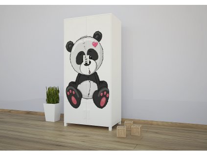 sz07 dětská šatní skříň s obrázkem panda (2)