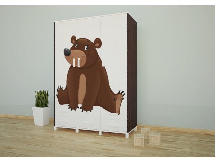 sz09 dětská šatní skříň s obrázkem medvěd (12)