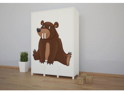 sz10 dětská šatní skříň s obrázkem medvěd (1)