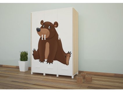 sz11 dětská šatní skříň s obrázkem medvěd (10)