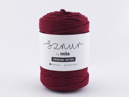 bavlněná šňůra premium cotton BORDOVÁ