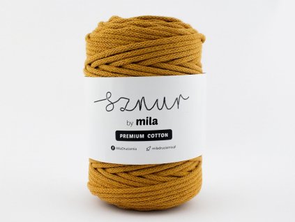 bavlněná šňůra premium cotton OKROVÁ