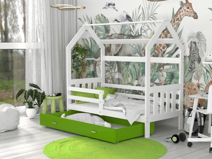 dětská postel domeček bílá s úložným prostorem (3)