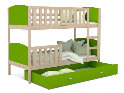 patrová postel borovice zelená