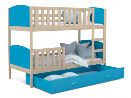 patrová postel borovice modrá