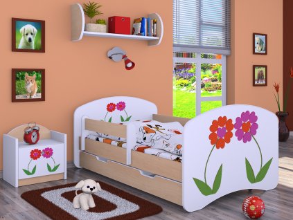 dětská postel s obrázkem dva květy svetpokoju