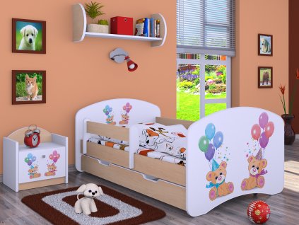 dětská postel s obrázkem dva medvídci s balónky (5)