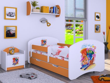 dětská postel s obrázkem hrající lokomotiva (7)