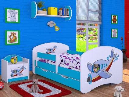 dětská postel s obrázkem letadlo svet-pokoju