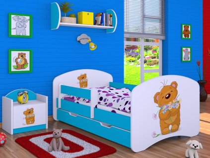 dětská postel s obrázkem medvídek s kytkou (2)