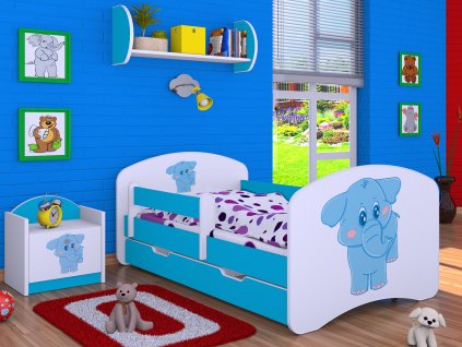 dětská postel s obrázkem modrý slon (2)