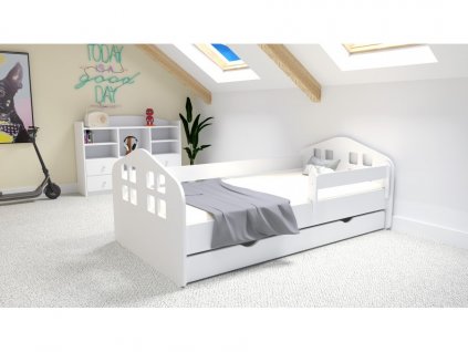 dětská postel domeček mini bílá
