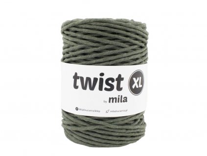 macrame šňůra 5mm twist mila OLIVOVÁ