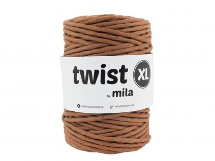 macrame šňůra 5mm twist mila SKOŘICOVÁ