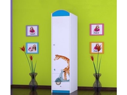 dětská skříň s obrázkem zvířátka sz01 modrá