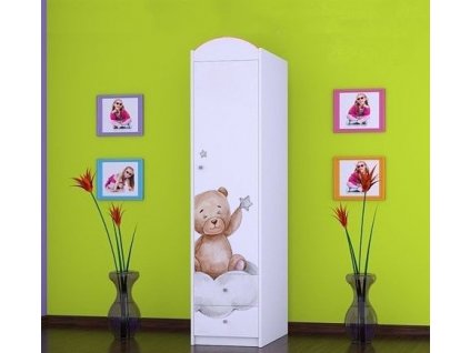 dětská skříň s obrázkem medvídek na mráčku sz01 bílá