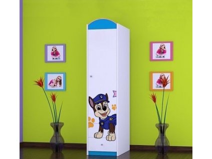 dětská skříň s obrázkem pes policista sz01 modrá