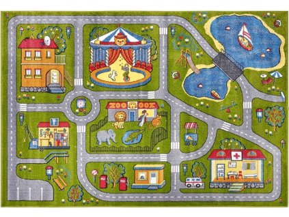 dětský koberec barevné město