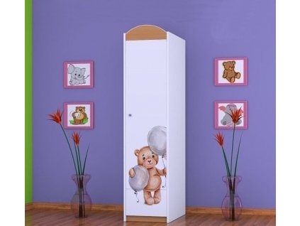 dětská skříň s obrázkem medvěd a balony sz03 buk