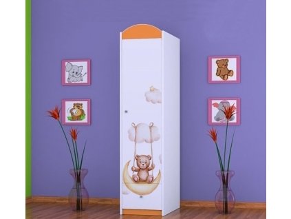 dětská skříň s obrázkem medvěd a měsíc sz03 oranžová