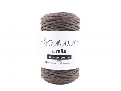 bavlněná šňůra premium cotton 3mm MOKKA