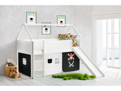 detska-vyvysena-postel-se-skluzavkou-bila-pirat