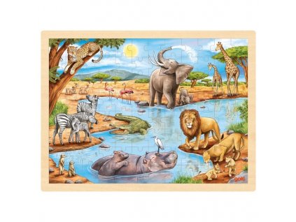 dřevěné puzzle afrika goki 57347
