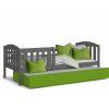 Dětská postel Kurt s přistýlkou šedá zelená