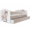 dětská postel s obrázkem a úložným prostorem kočka a srdce (2)