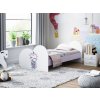 dětská obrázková postel srdce bez úložného prostoru fialová jednorožec kočka 14