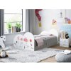 Dětská postel s obrázkem a úložným prostorem šedá kočičky a balóny 15