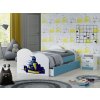 16 dětská postel s obrázkem a úložným prostorem formule modrá