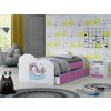 17 dětská postel s obrázkem a úložným prostorem jednorožec růžová